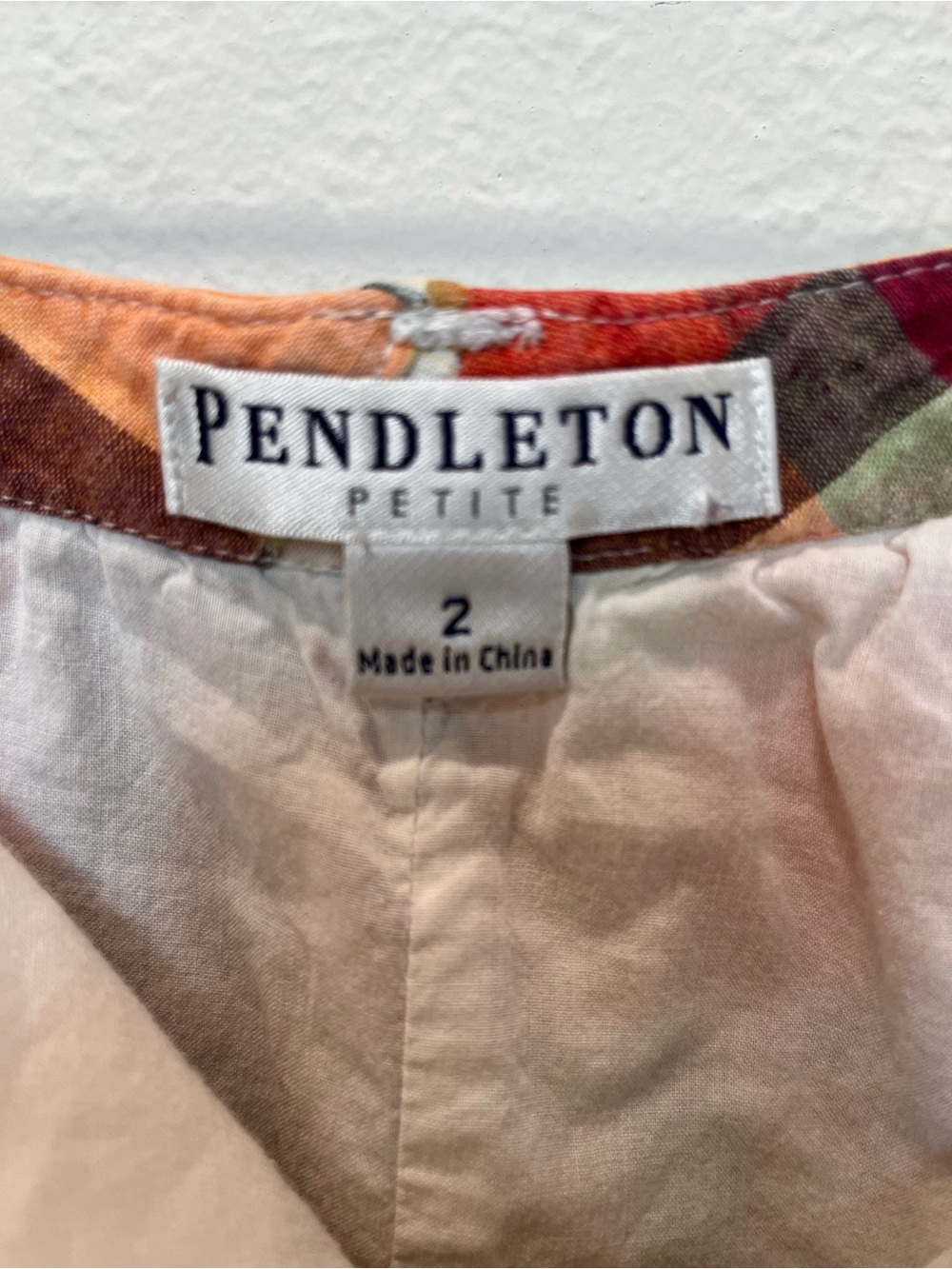 Pendleton Vintage Madras Patchwork Plaid Mini Skirt in Orange, Red, Cream - Picture 3 of 8